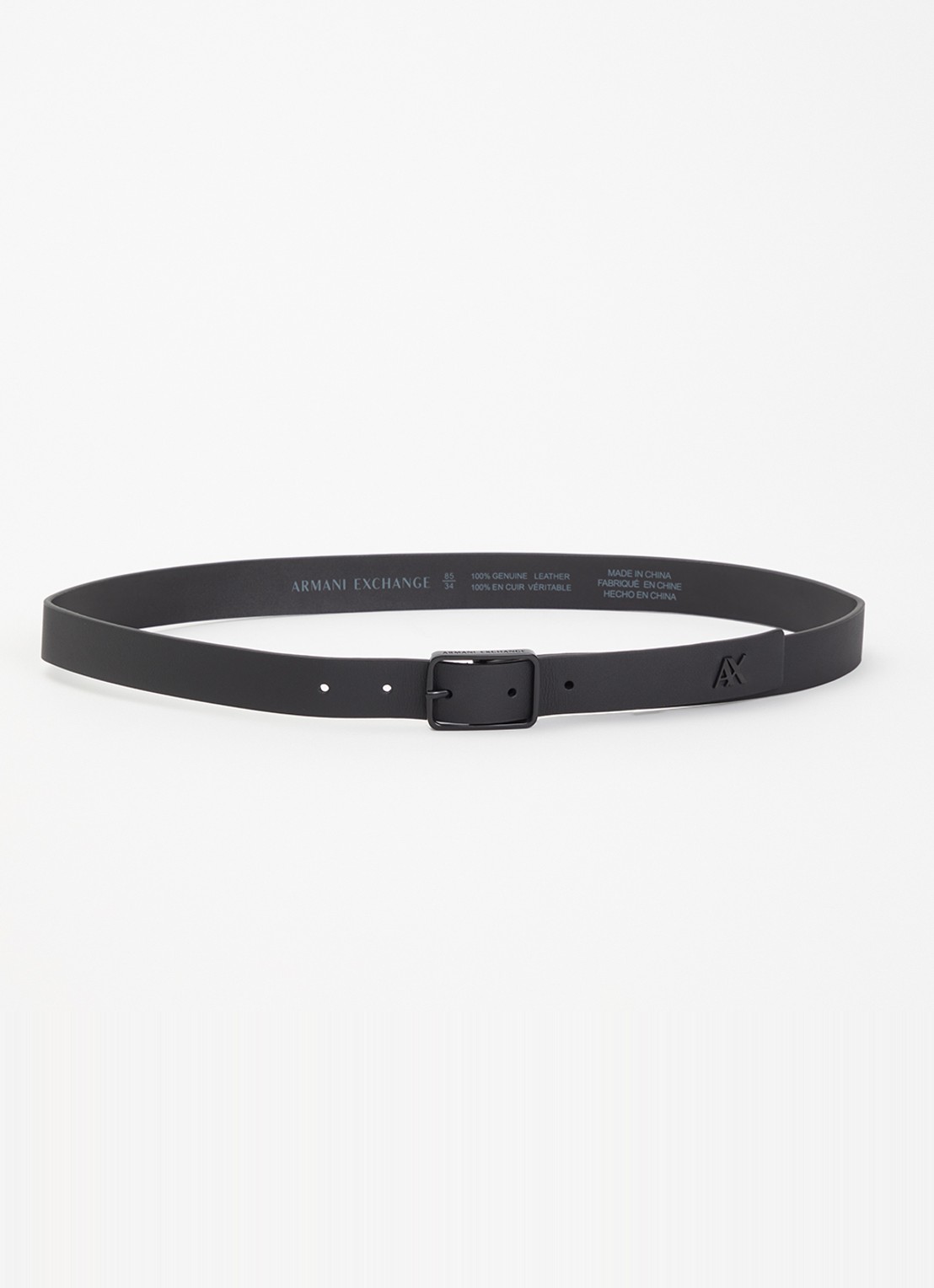 Armani Riem van leer - voorkant zwart