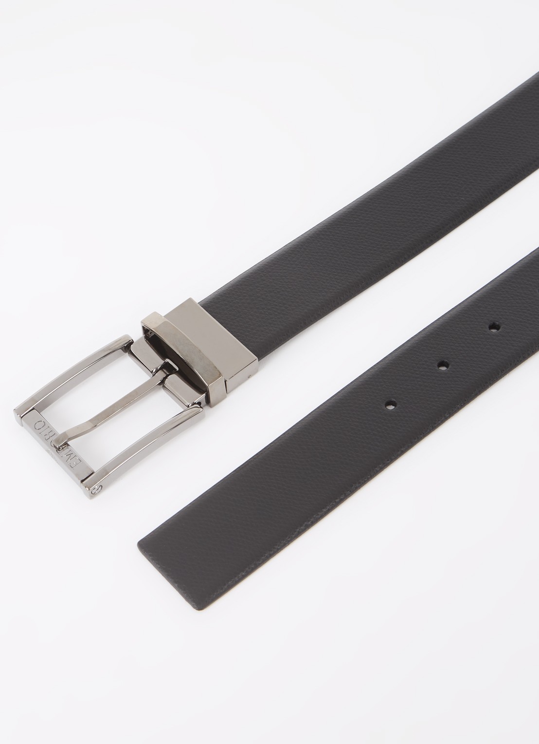 Armani Riem van leer  - detail diepzwart