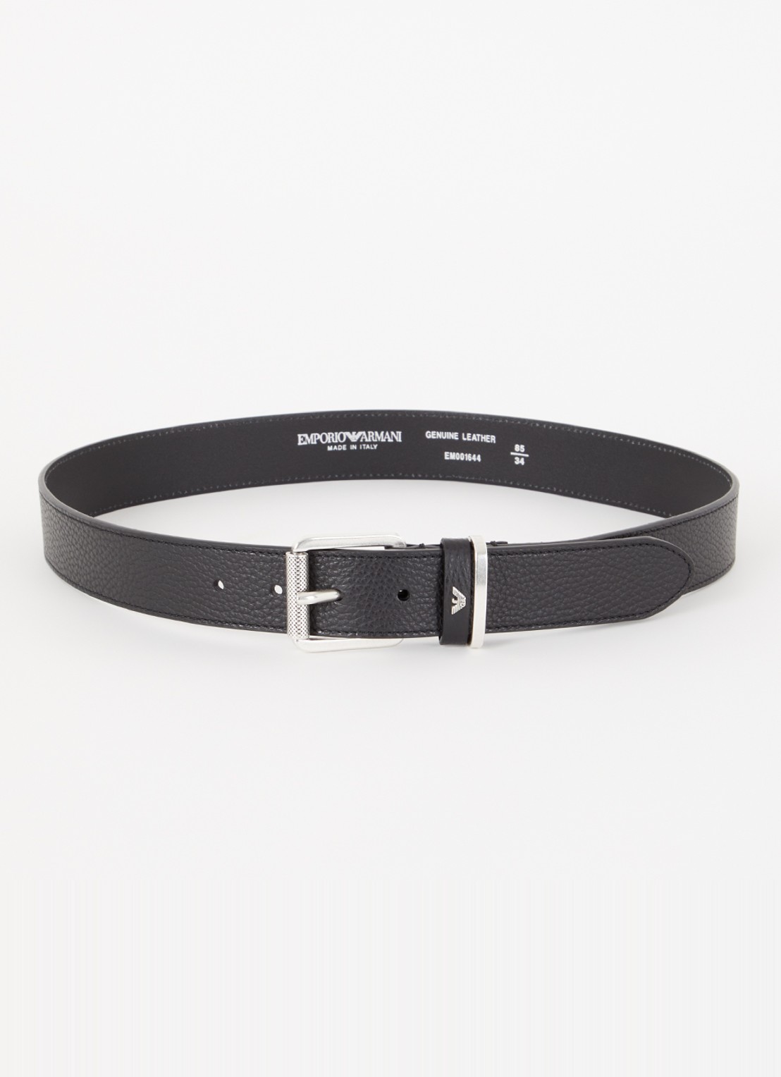 Armani Riem van leer  - voorkant zwart