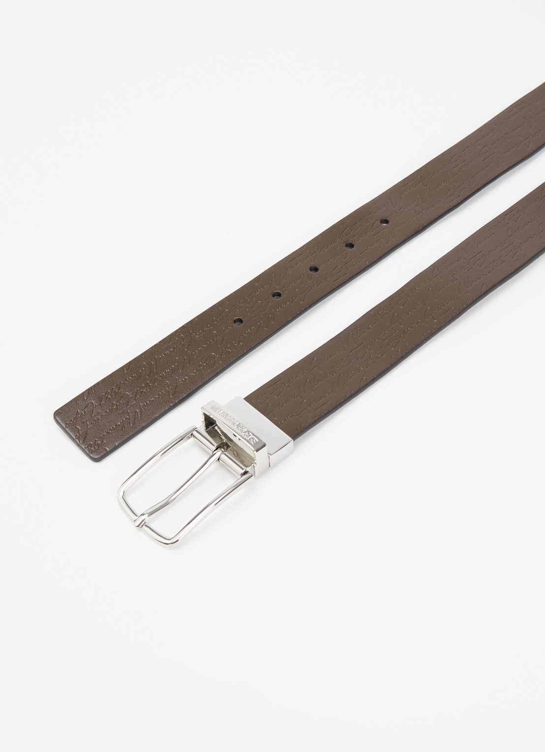 Armani Riem van leer - detail 2 donkerbruin