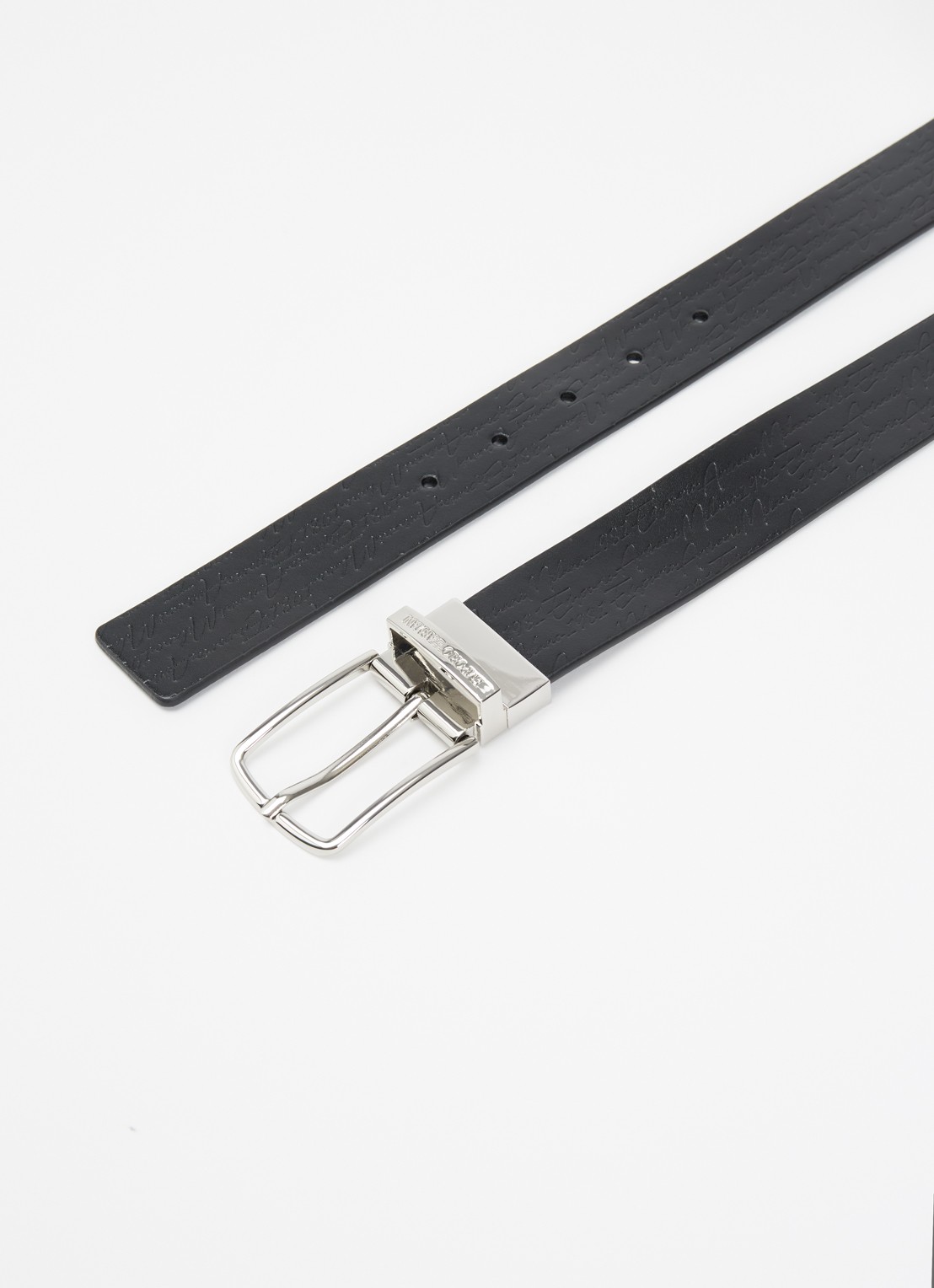 Armani Riem van leer - detail zwart