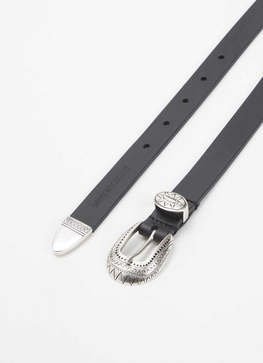 Armani Riem van leer - detail 2 zwart