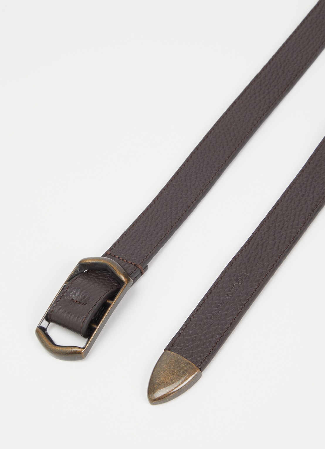 Armani Riem van leer - detail 2 donkerbruin