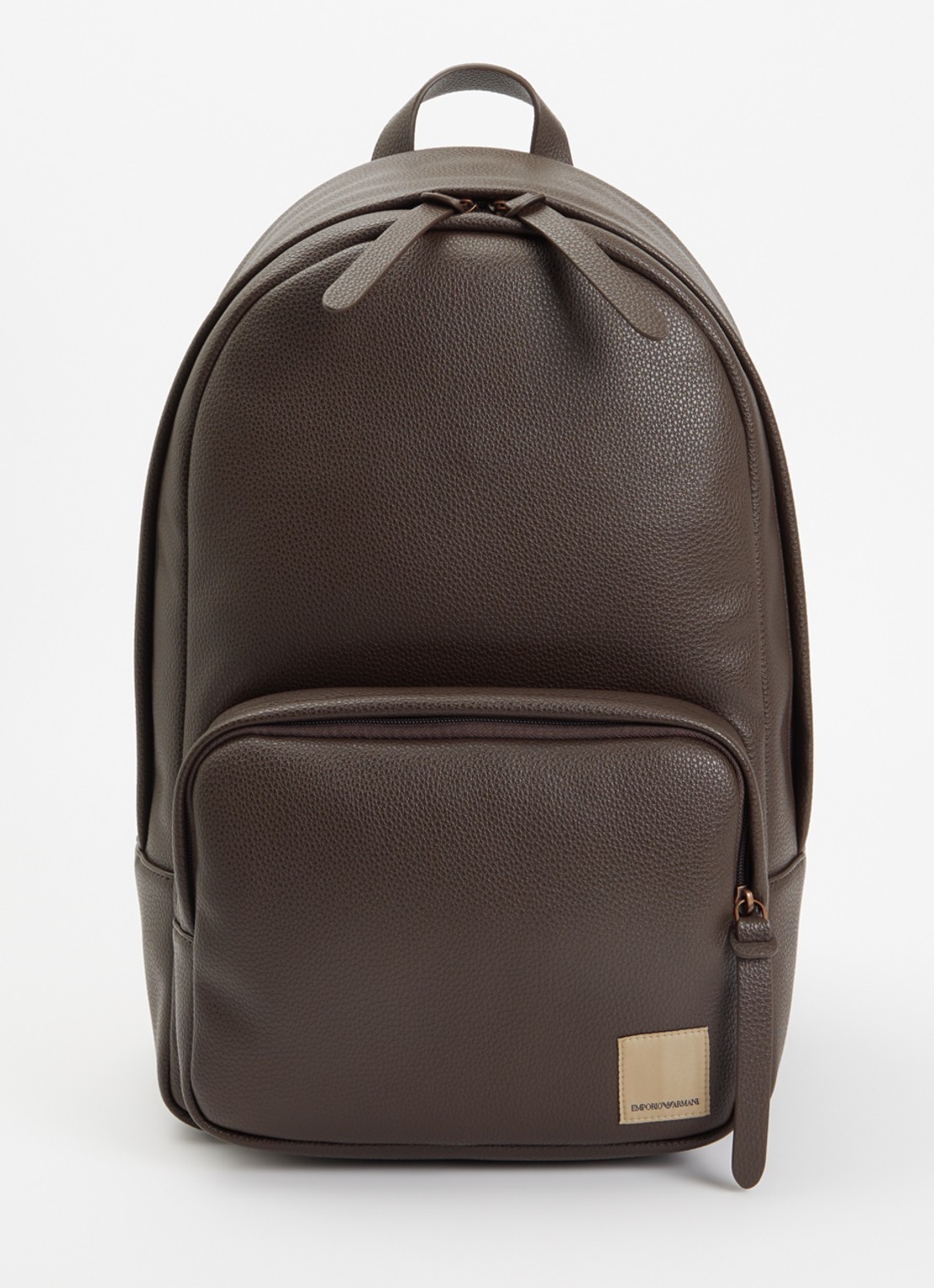Armani Rugzak met 15 inch laptopvak - voorkant 3 donkerbruin