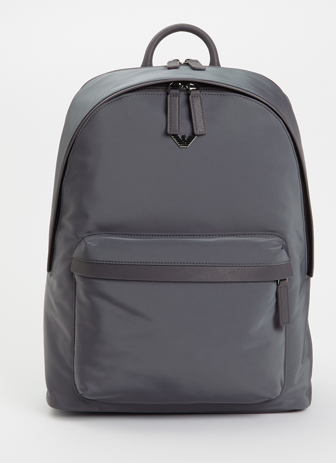 Armani Rugzak met logo en 15 inch laptopvak  - voorkant 3 antraciet