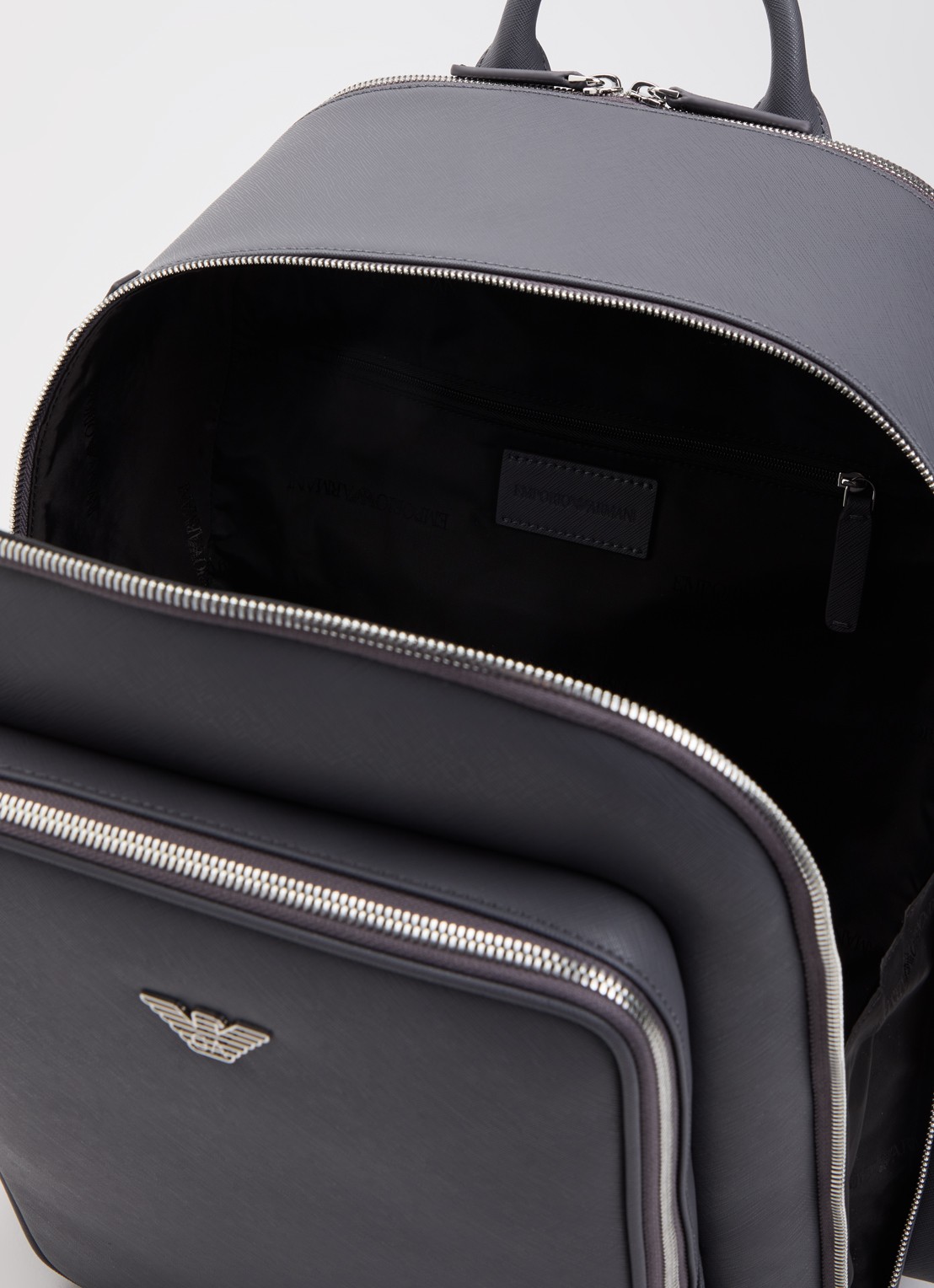 Armani Rugzak met logo - detail blauwgrijs