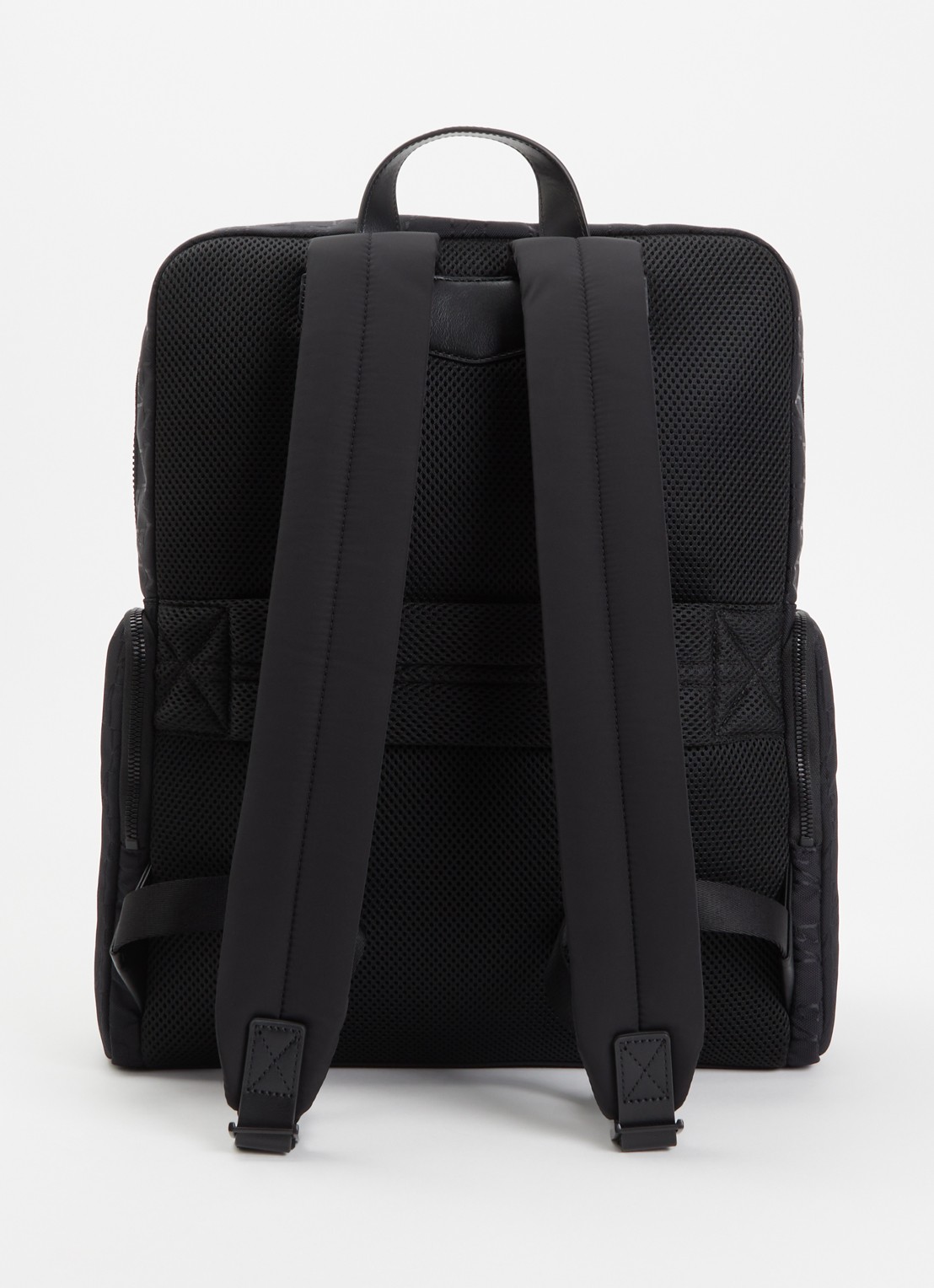 Armani Rugzak met logoprint en 15 inch laptopvak - achterkant 2 zwart