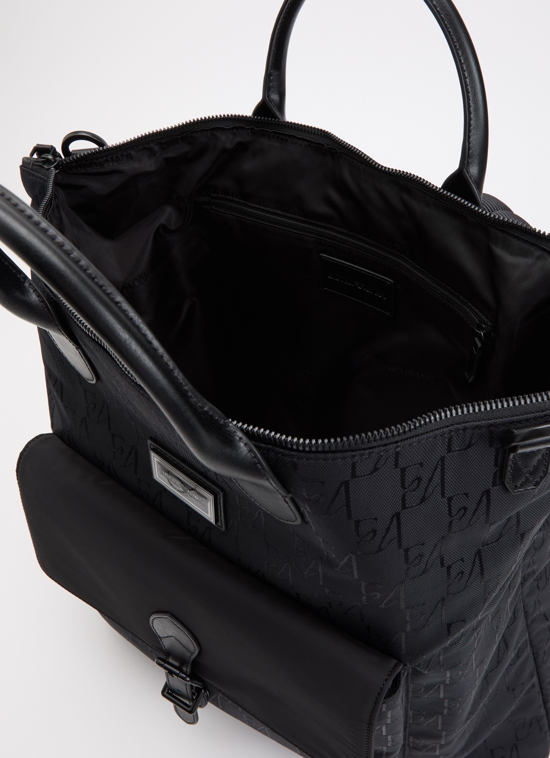 Armani Rugzak met logoprint en afneembare schouderriem - detail 2 zwart