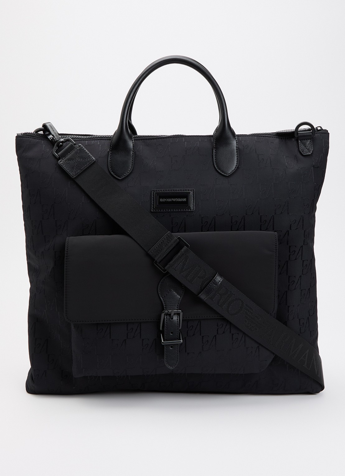 Armani Rugzak met logoprint en afneembare schouderriem - voorkant zwart