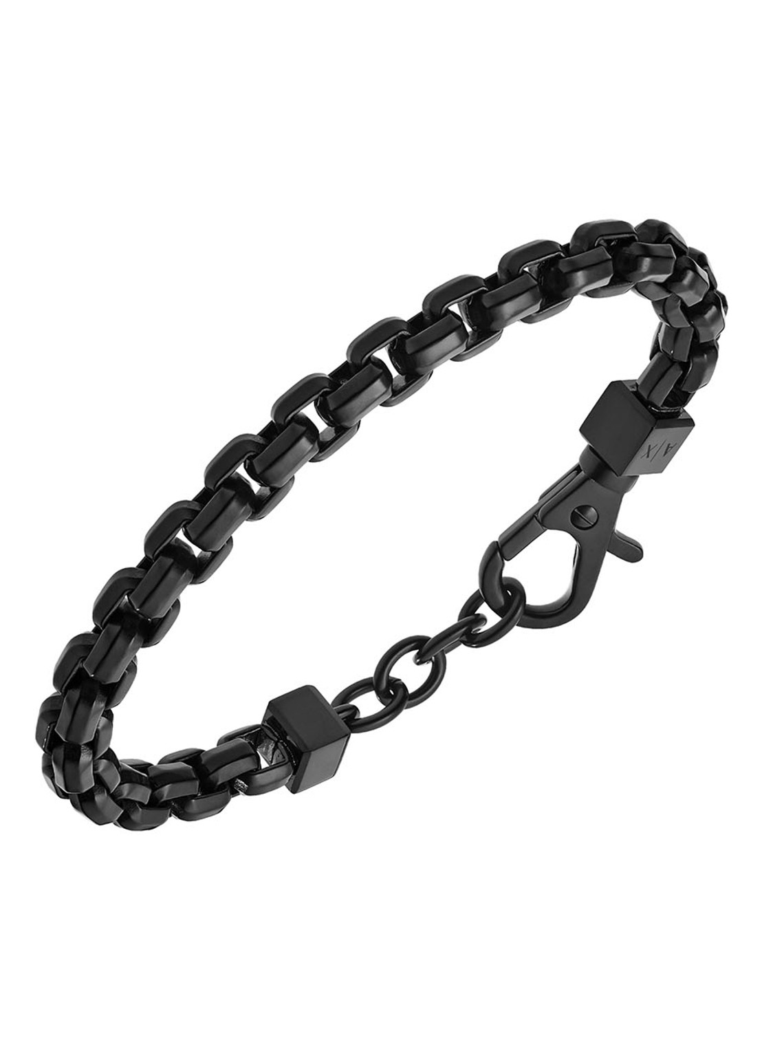 Armani Schakelarmband met logo AXG0047001 - voorkant 2 zwart