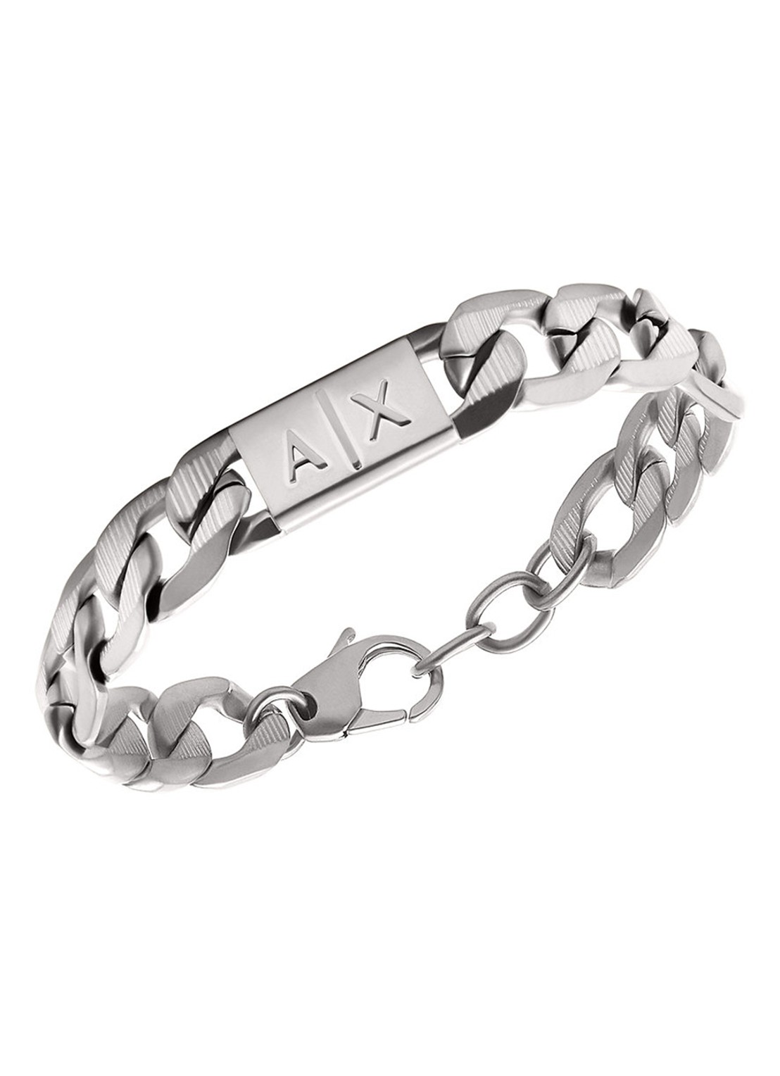 Armani Schakelarmband met logo AXG0077040 - detail zilver