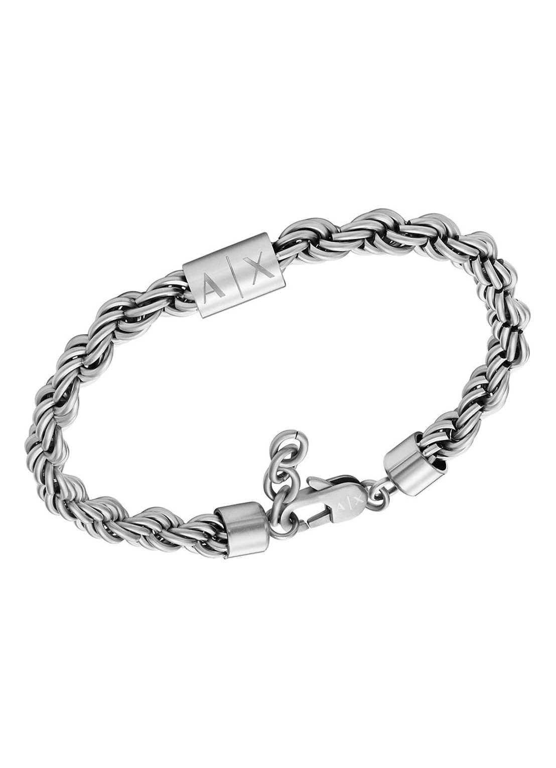 Armani Schakelarmband met logo AXG0123040 - detail zilver