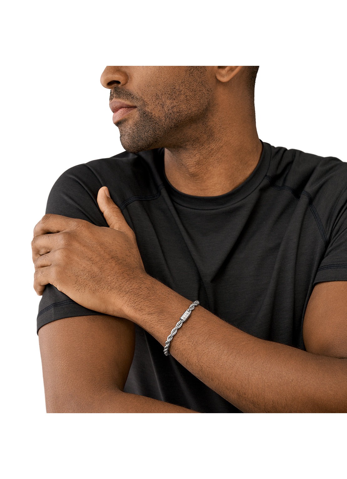 Armani Schakelarmband met logo AXG0123040 - detail 2 zilver