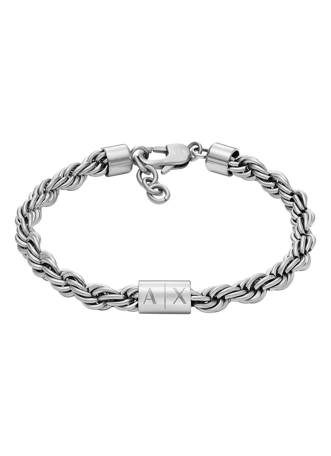 Armani Schakelarmband met logo AXG0123040 - voorkant 3 zilver