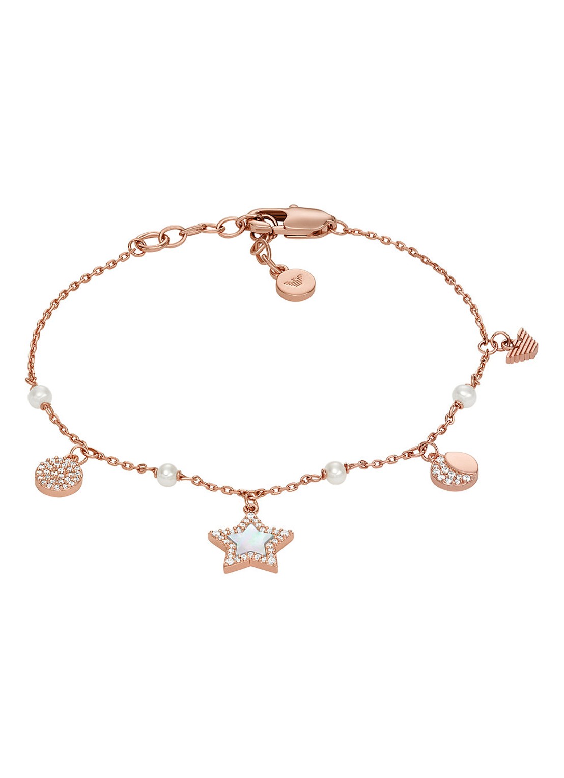 Armani Sentimental armband met bedels EGS3107221 - voorkant 2 roségoud