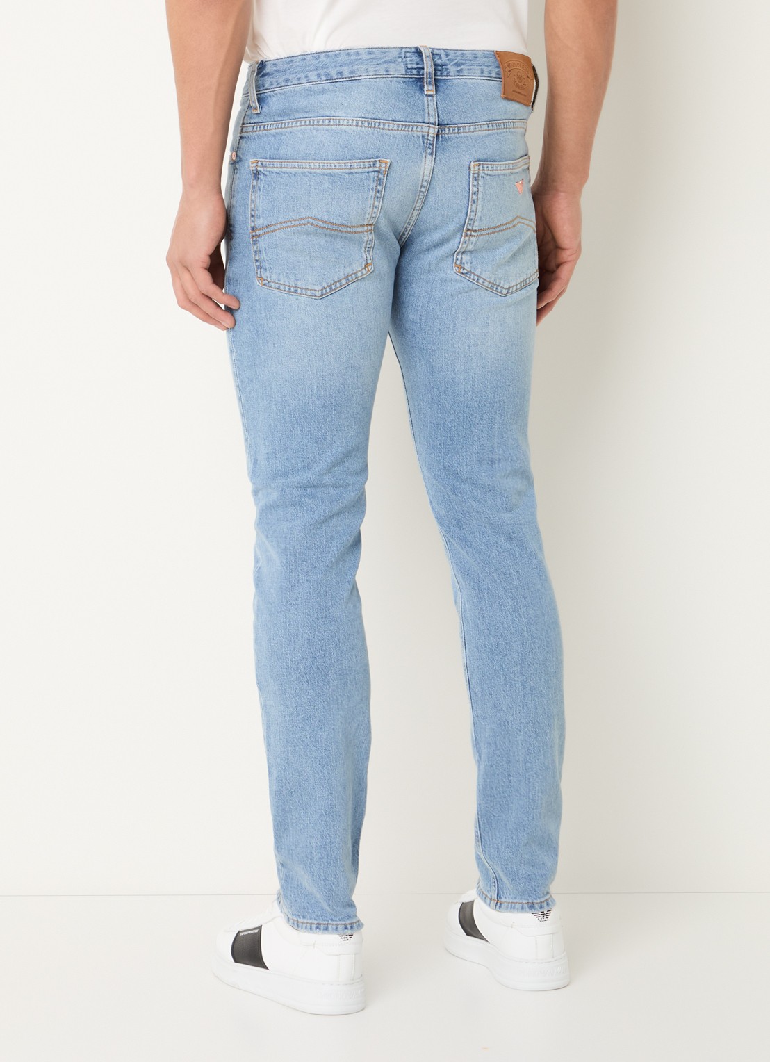 Armani Skinny jeans met lichte wassing - achterkant blauwgrijs