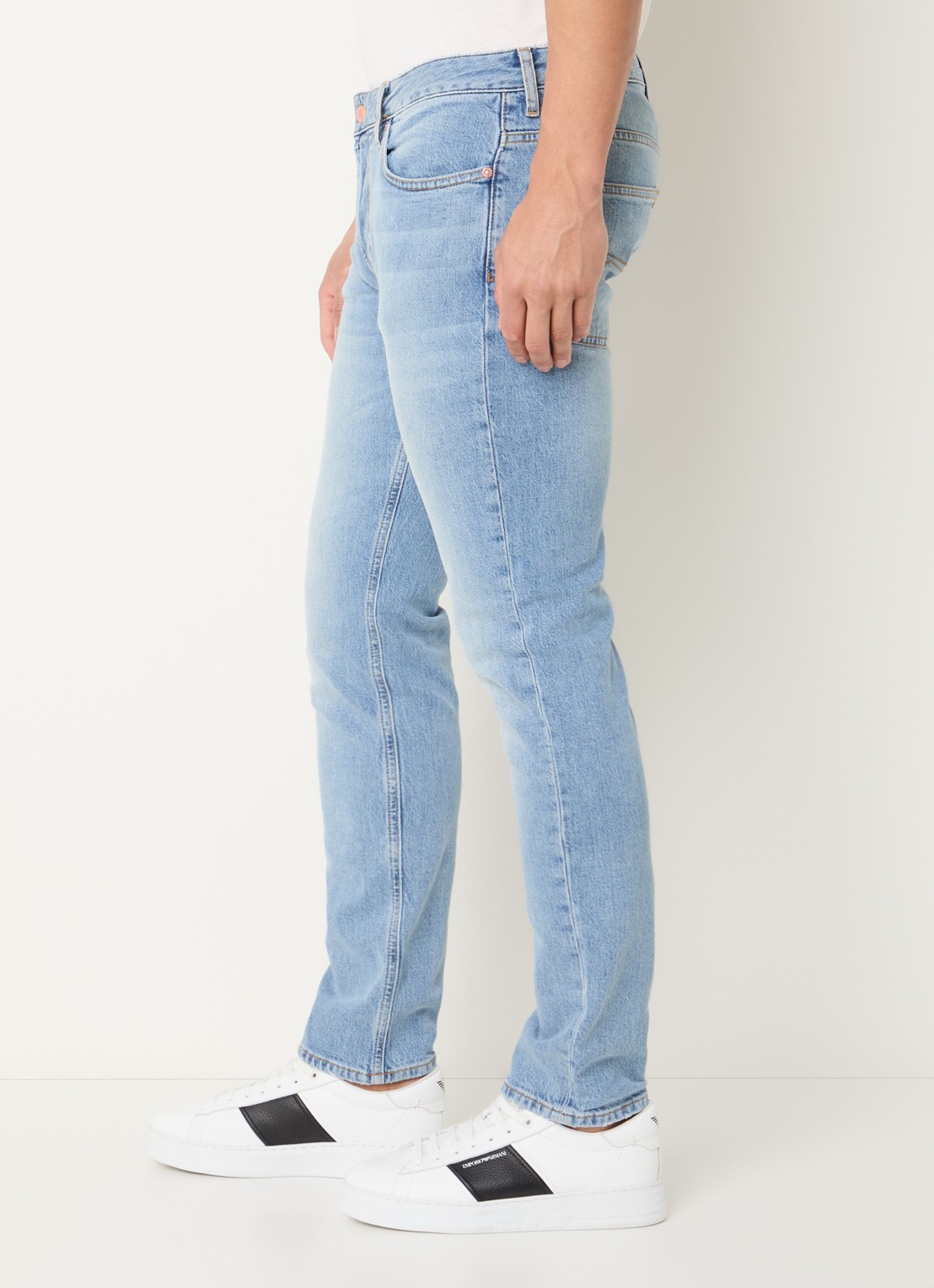 Armani Skinny jeans met lichte wassing - detail 5 blauwgrijs