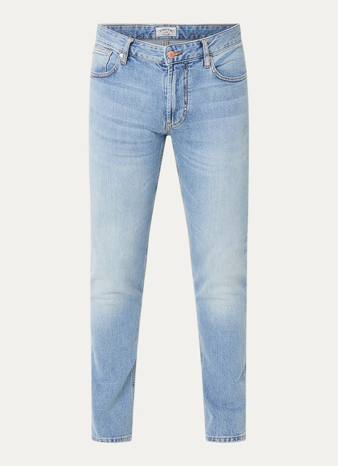 Armani Skinny jeans met lichte wassing - voorkant 2 blauwgrijs