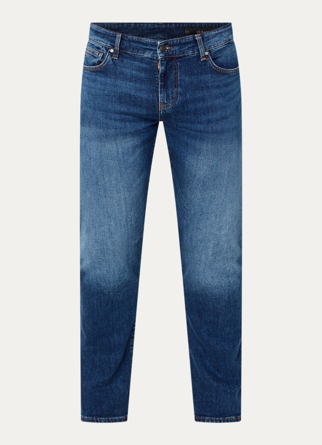 Armani Skinny jeans met medium wassing - voorkant 4 indigo