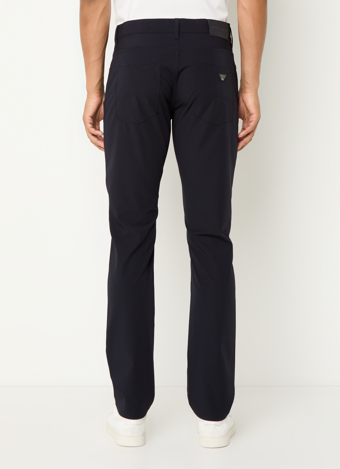 Armani Slim fit broek met steekzakken - achterkant donkerblauw