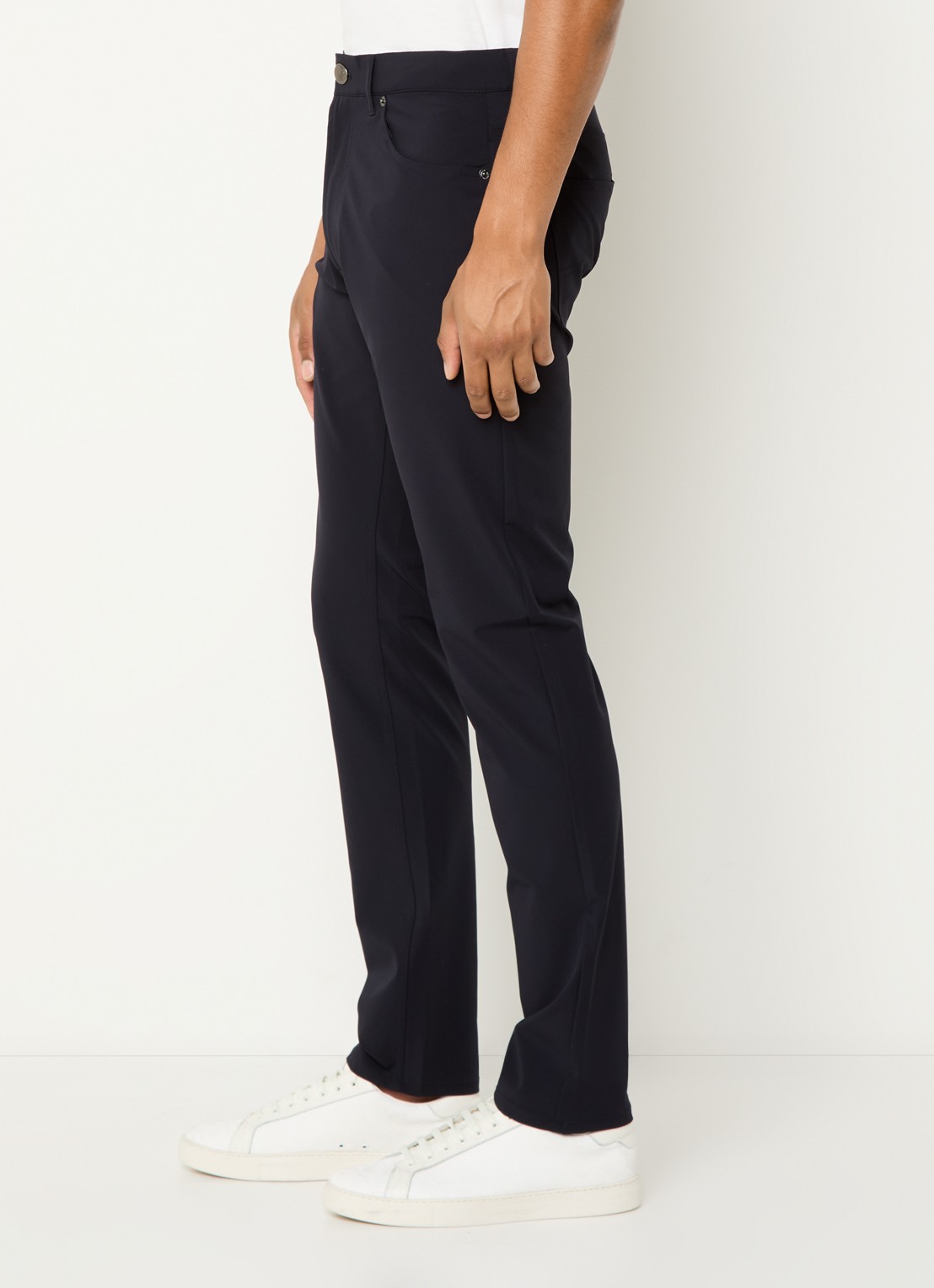 Armani Slim fit broek met steekzakken - detail 3 donkerblauw
