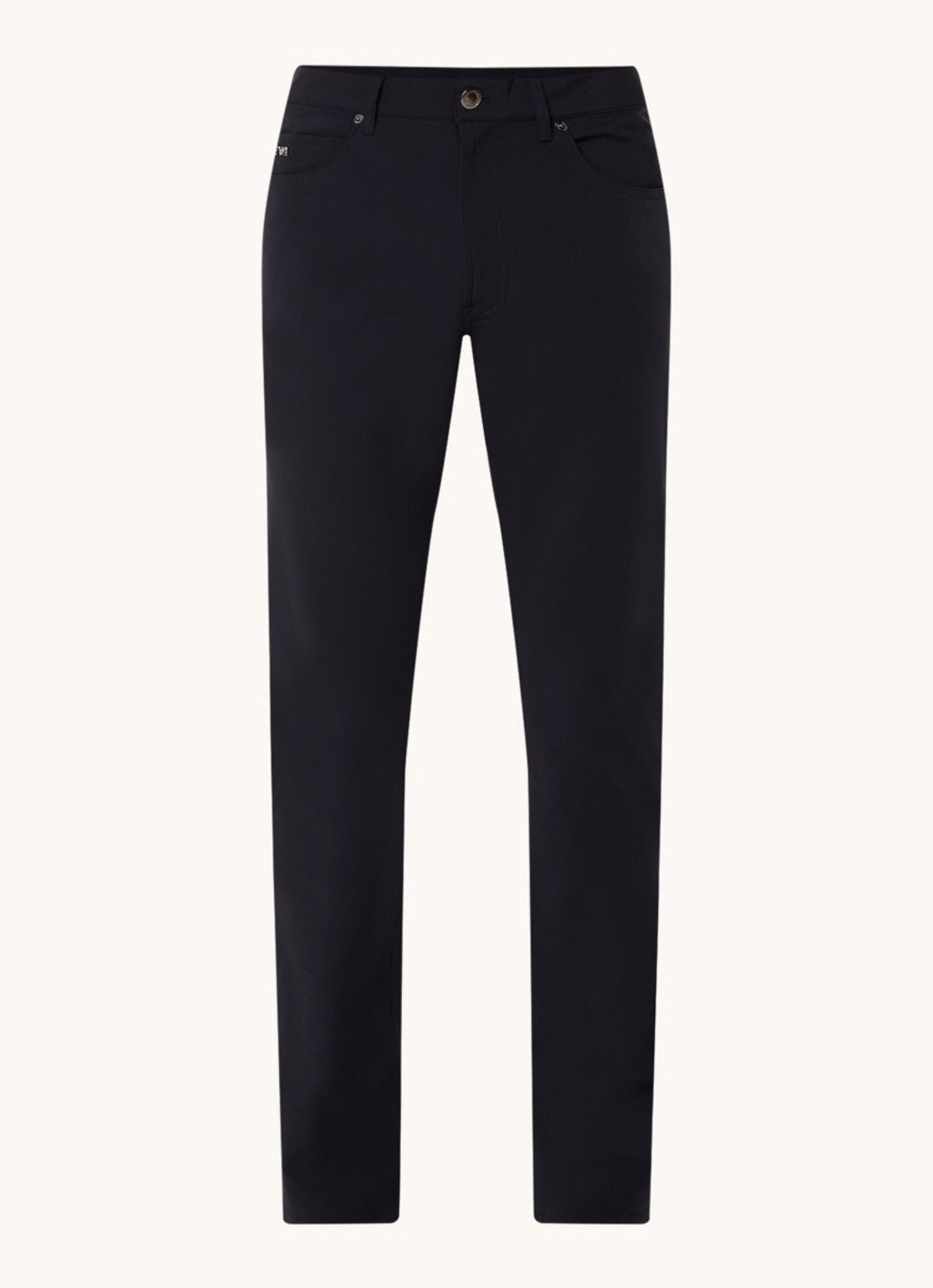 Armani Slim fit broek met steekzakken - voorkant 4 donkerblauw