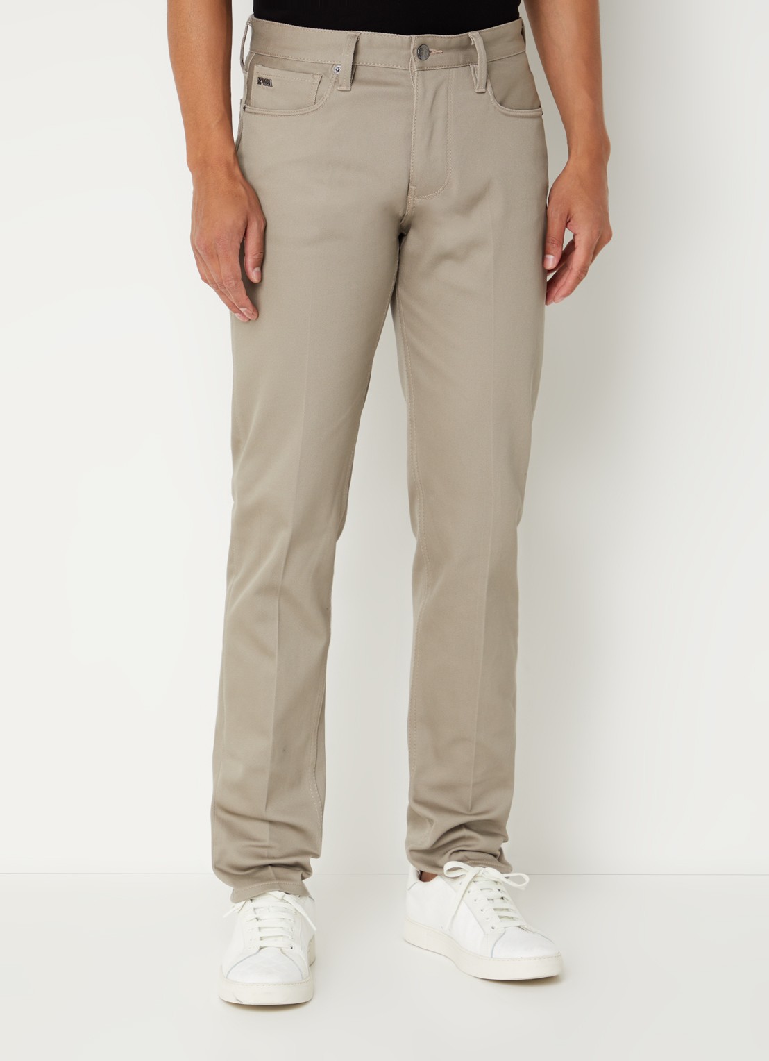 Armani Slim fit chino met steekzakken - detail 2 khaki