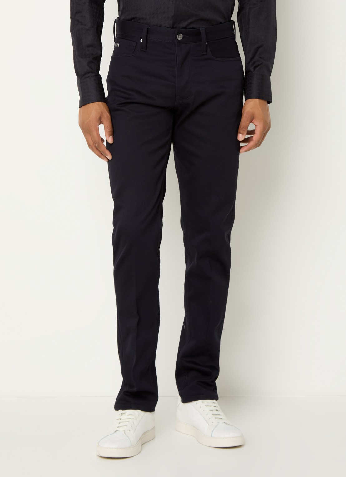 Armani Slim fit chino met steekzakken - detail 2 donkerblauw