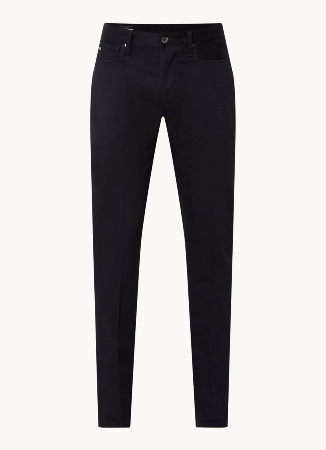 Armani Slim fit chino met steekzakken - voorkant 4 donkerblauw