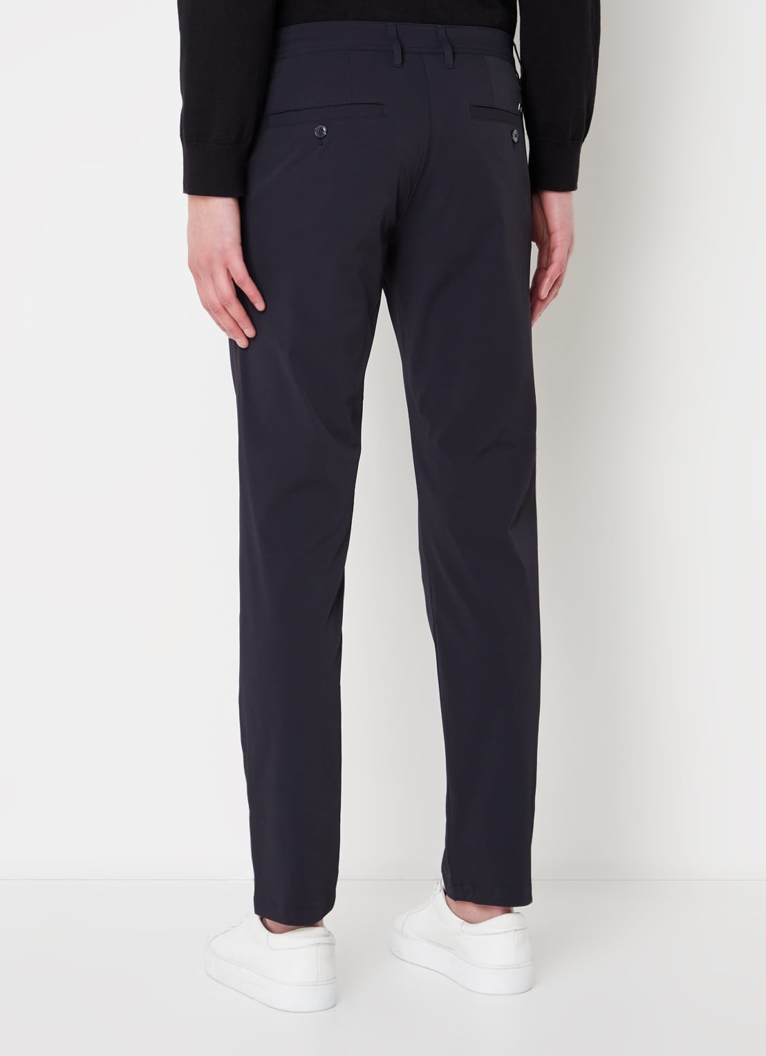 Armani Slim fit chino met stretch en steekzakken - achterkant 3 donkerblauw