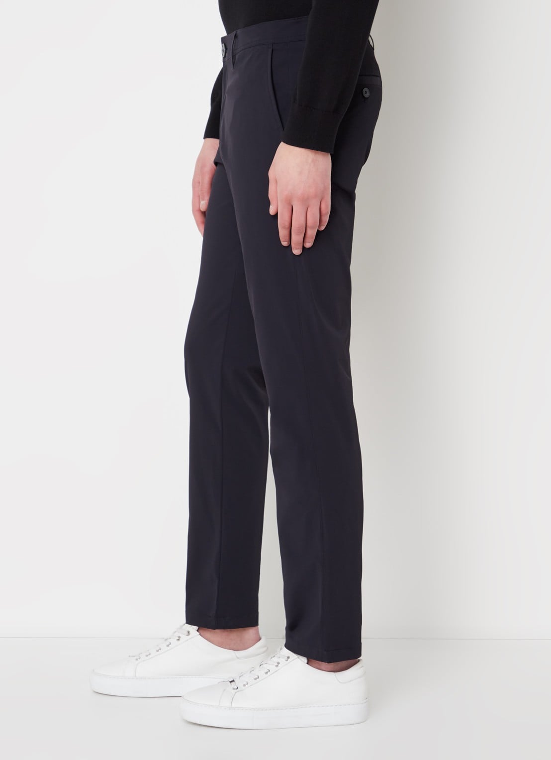 Armani Slim fit chino met stretch en steekzakken - detail 5 donkerblauw