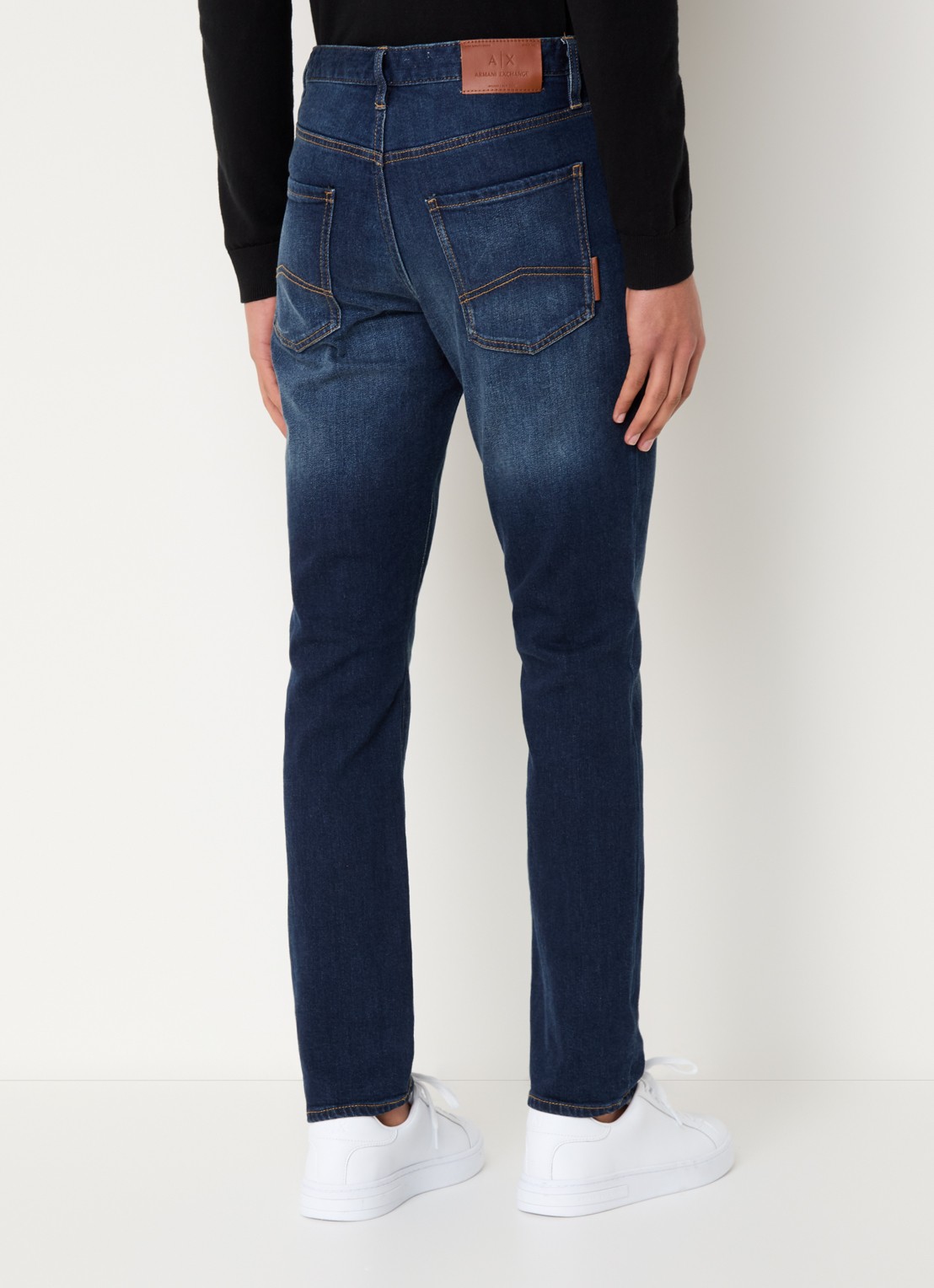 Armani Slim fit jeans met donkere wassing - achterkant 5 indigo
