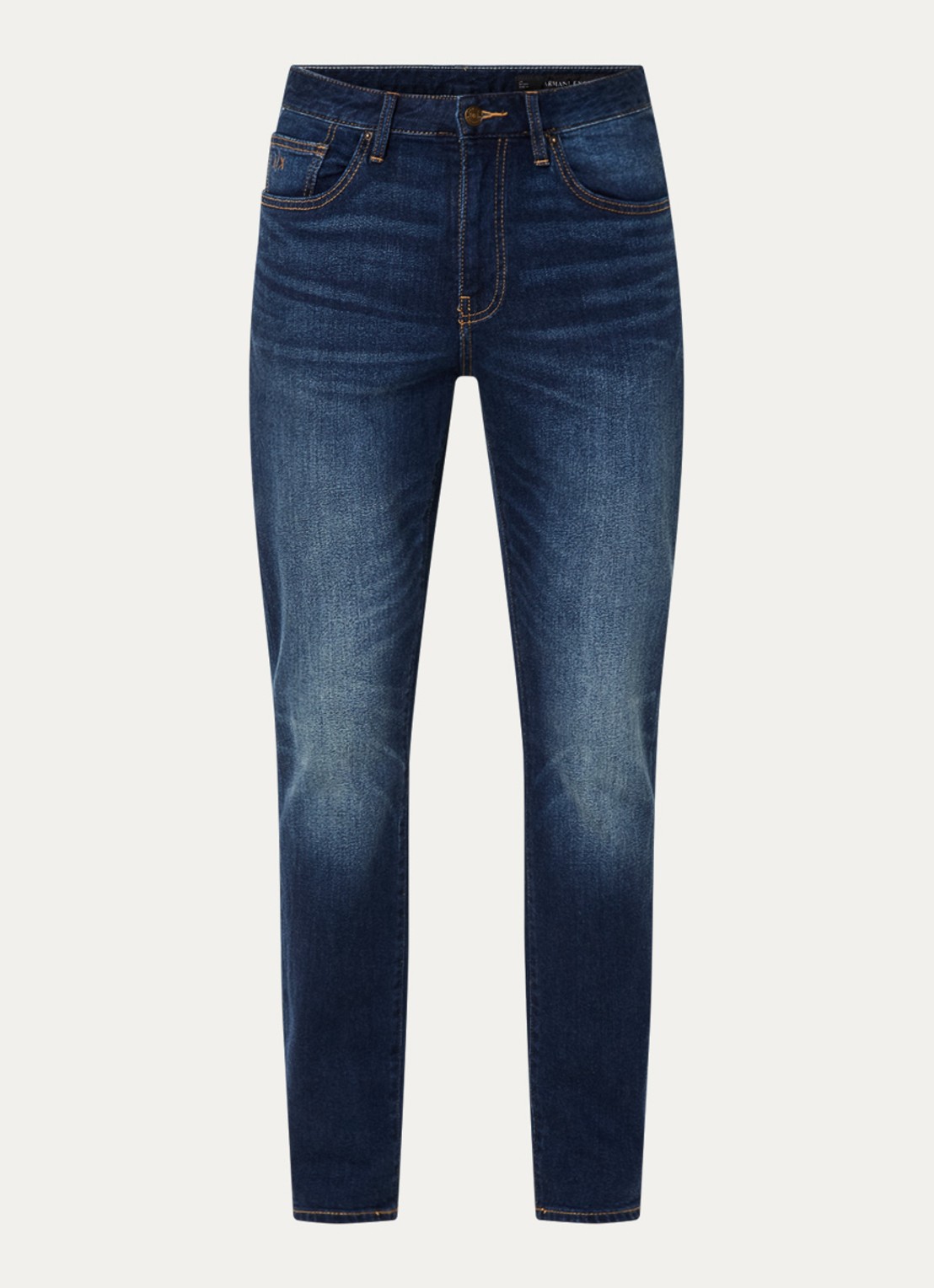 Armani Slim fit jeans met donkere wassing - voorkant indigo