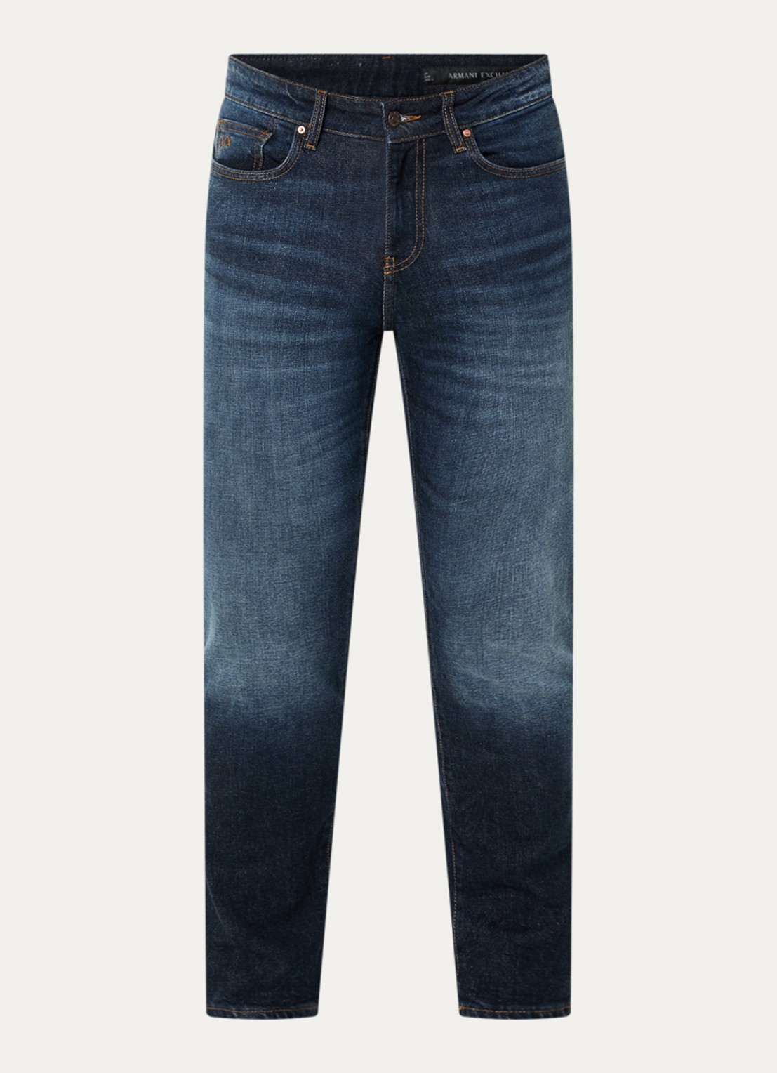 Armani Slim fit jeans met donkere wassing - voorkant 4 indigo