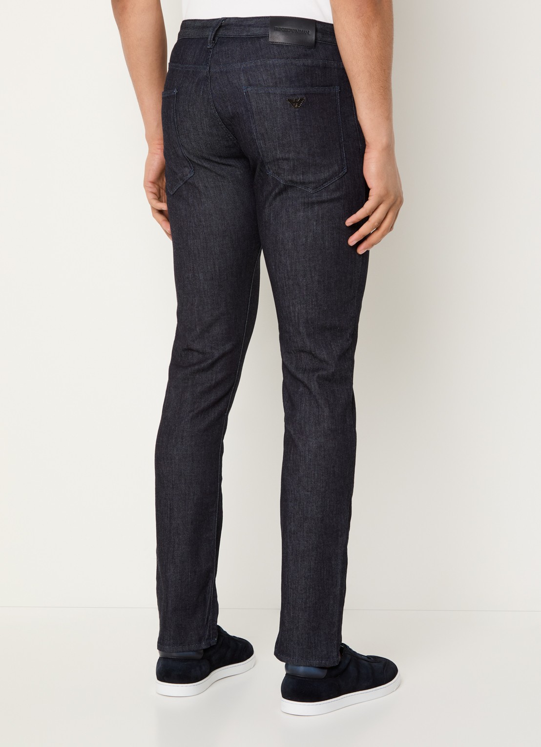 Armani Slim fit jeans met donkere wassing - achterkant indigo