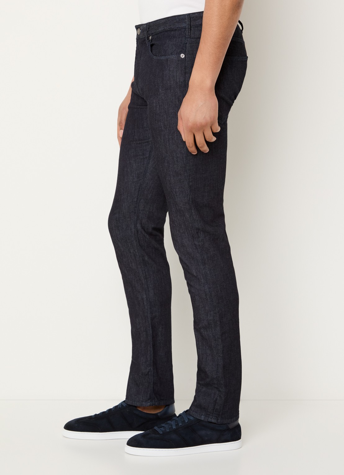 Armani Slim fit jeans met donkere wassing - detail 5 indigo