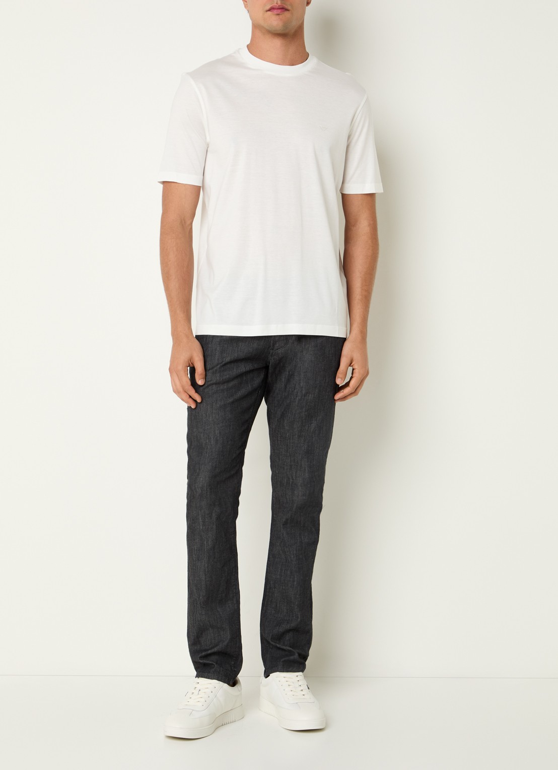 Armani Slim fit jeans met donkere wassing - voorkant 3 taupe