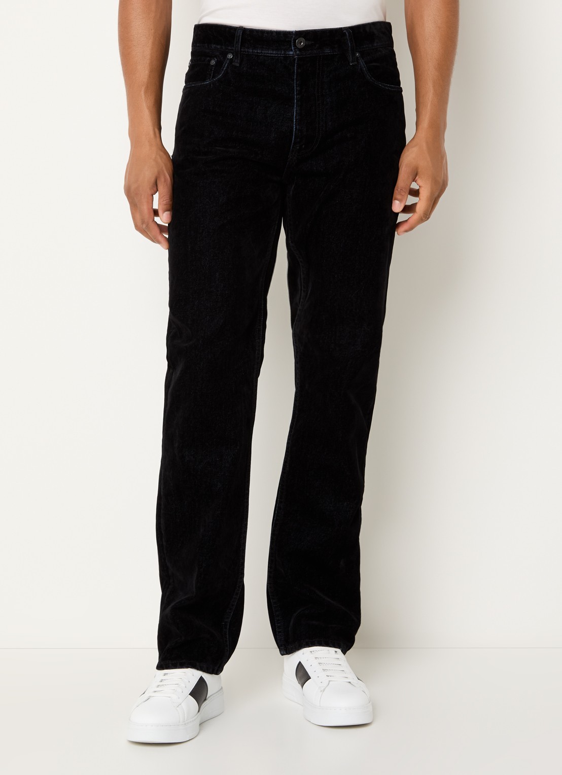 Armani Slim fit jeans met donkere wassing - detail zwart