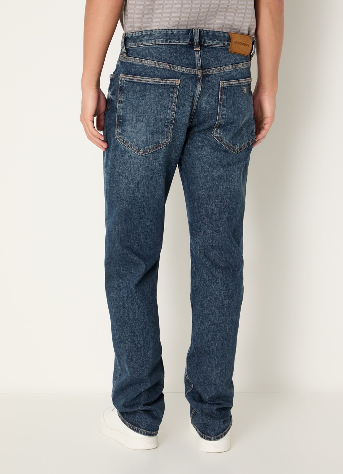 Armani Slim fit jeans met donkere wassing - achterkant 3 indigo