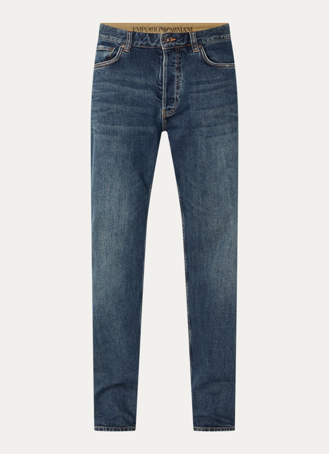 Armani Slim fit jeans met donkere wassing - voorkant 4 indigo