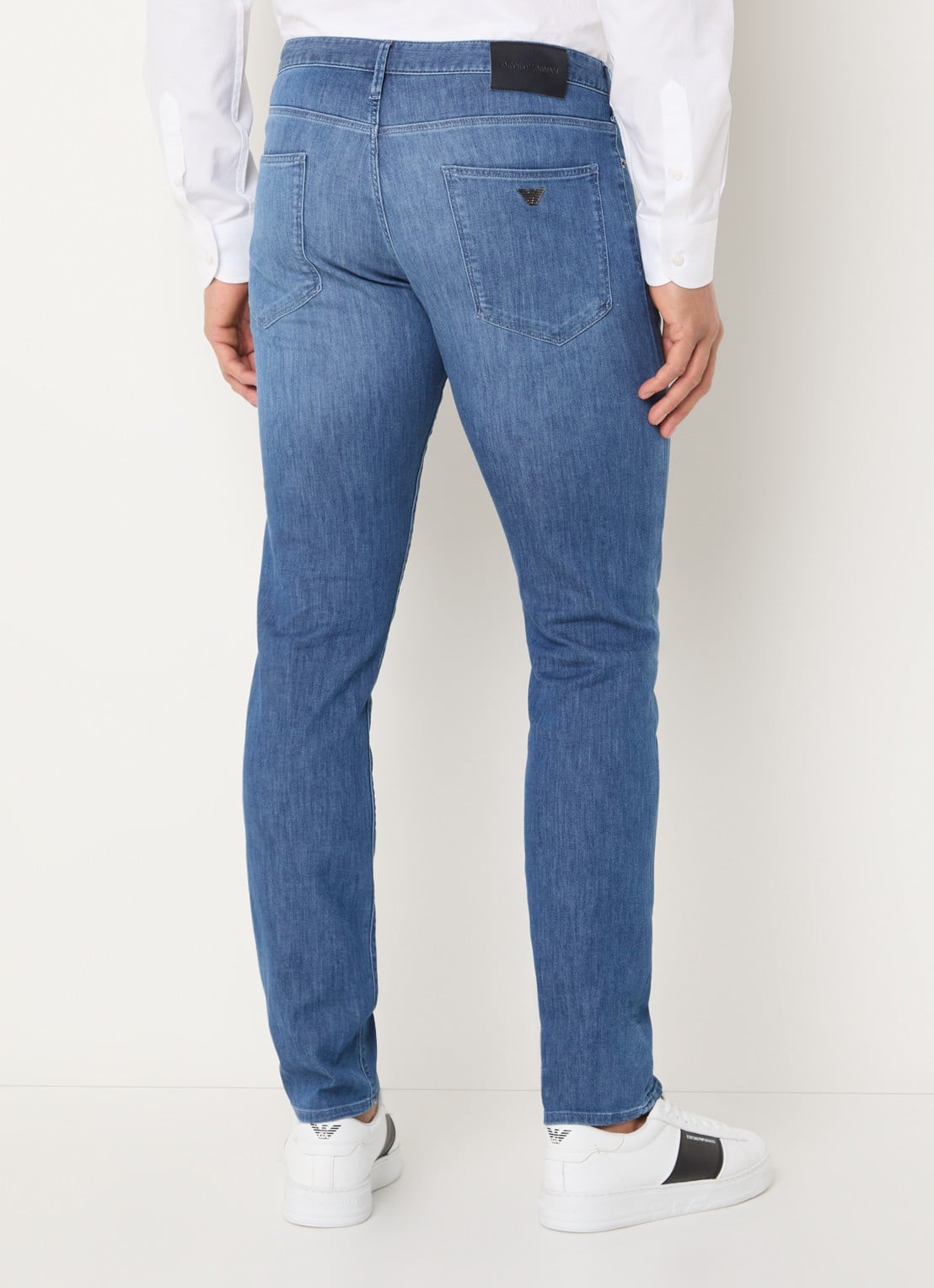 Armani Slim fit jeans met donkere wassing - achterkant blauwgrijs