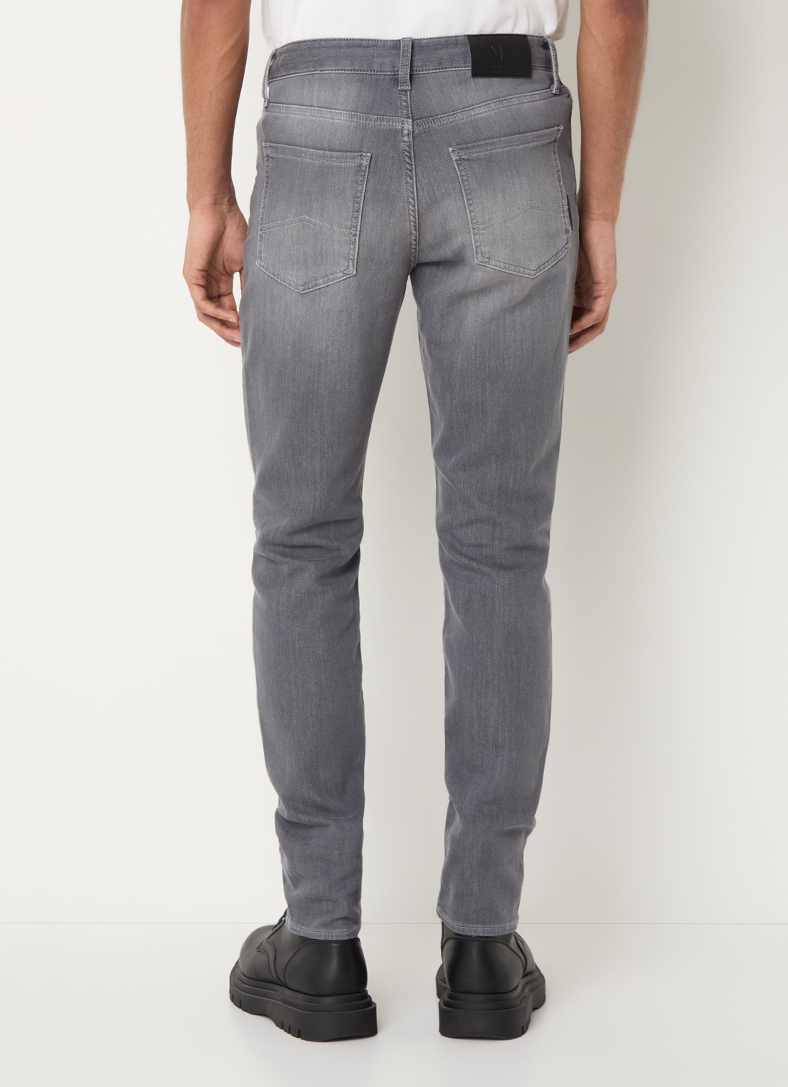 Armani Slim fit jeans met gekleurde wassing en steekzakken - achterkant 3 grijs