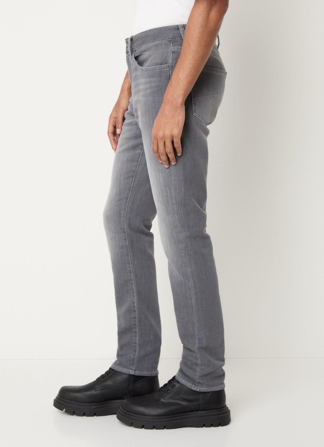 Armani Slim fit jeans met gekleurde wassing en steekzakken - detail 2 grijs