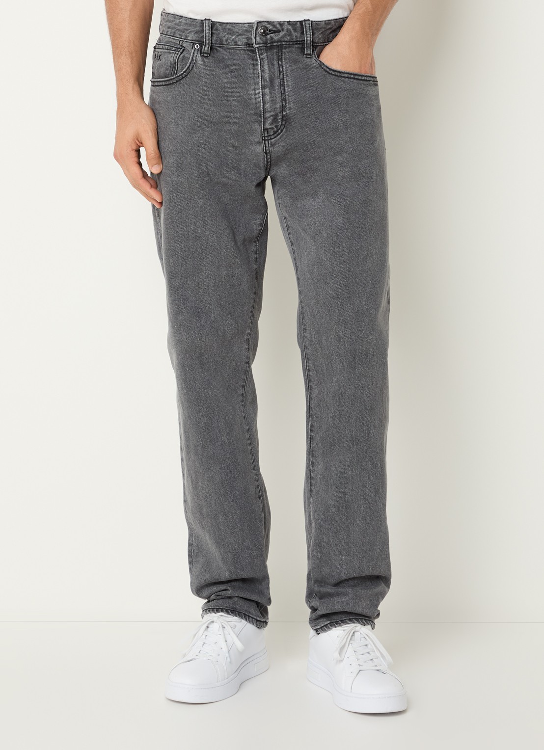 Armani Slim fit jeans met gekleurde wassing - detail grijs