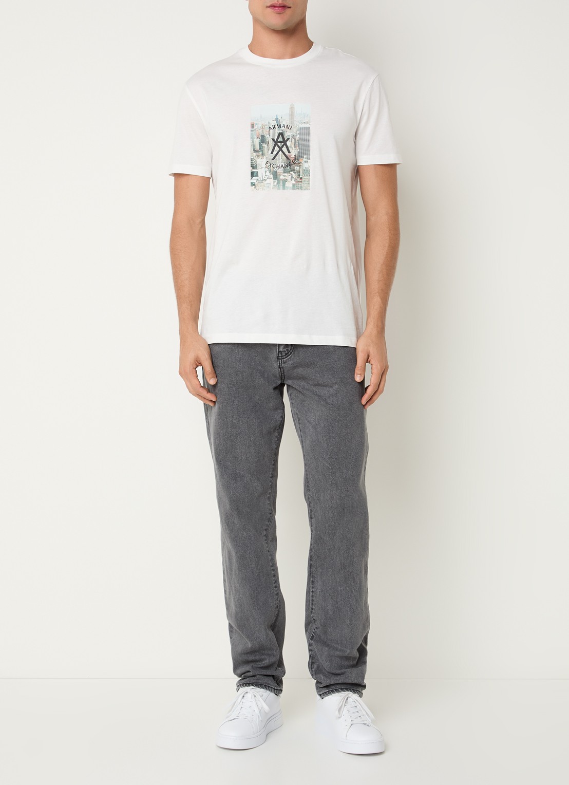Armani Slim fit jeans met gekleurde wassing - voorkant 4 grijs
