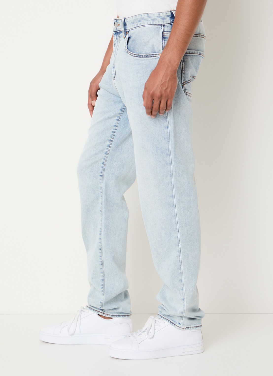 Armani Slim fit jeans met gekleurde wassing - detail 5 lichtblauw