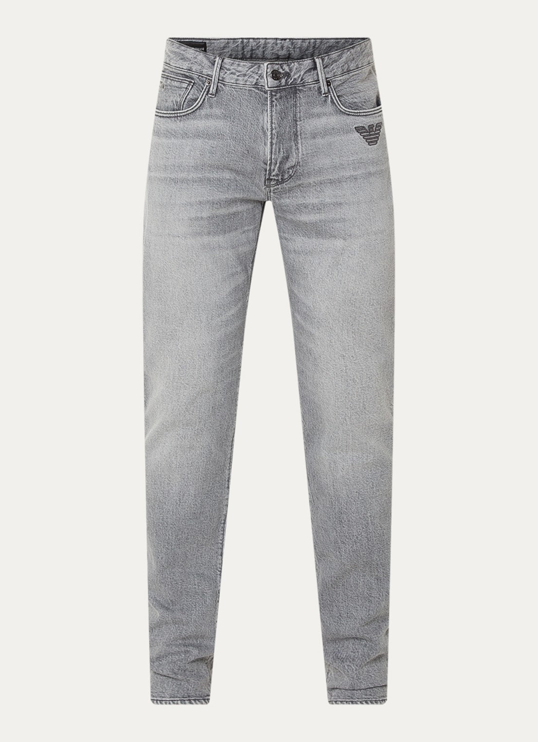 Armani Slim fit jeans met gekleurde wassing - voorkant lichtgrijs