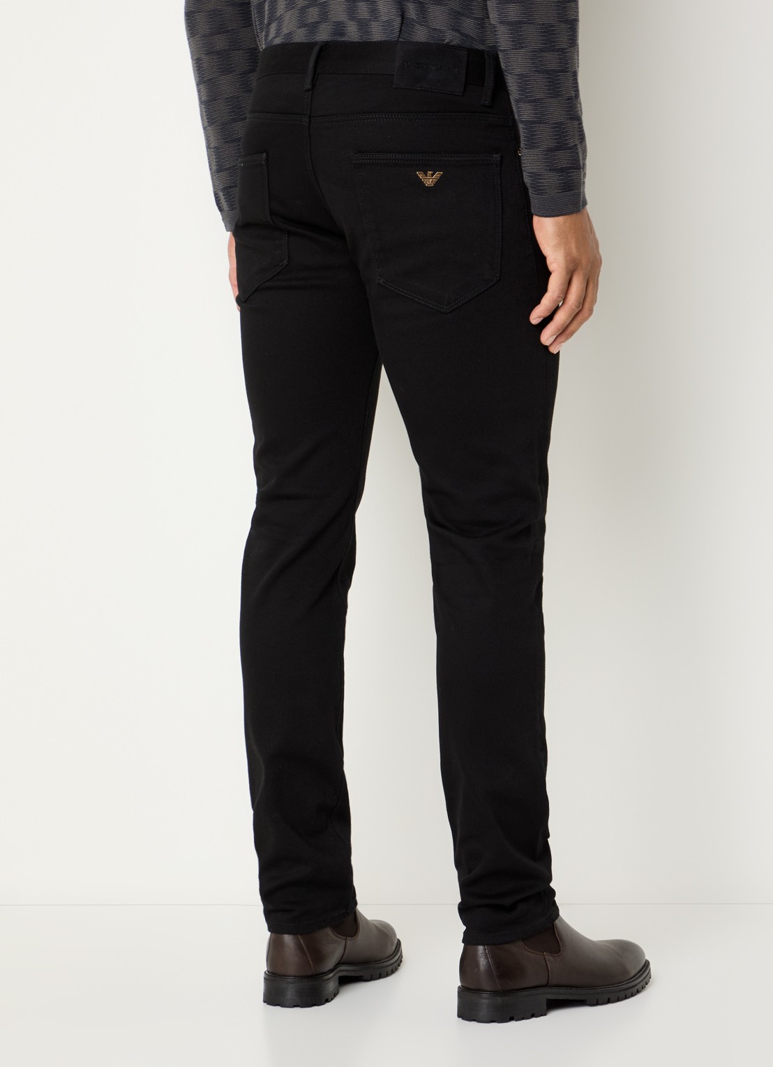 Armani Slim fit jeans met gekleurde wassing - achterkant 3 zwart