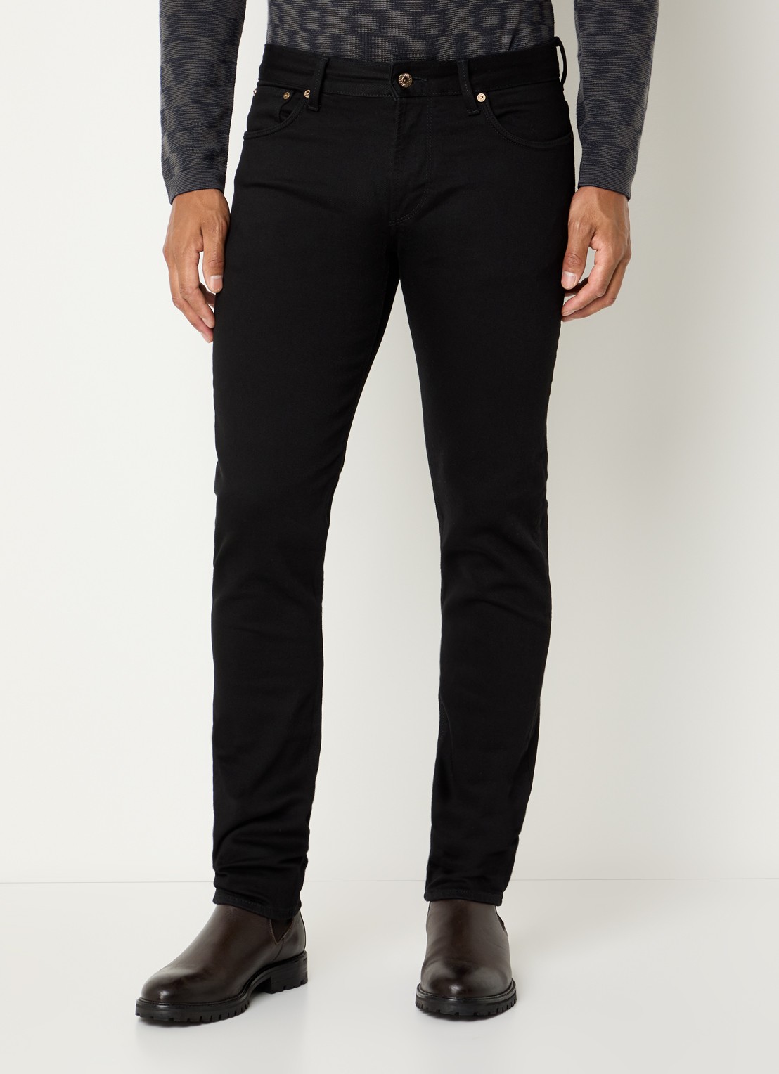 Armani Slim fit jeans met gekleurde wassing - detail zwart
