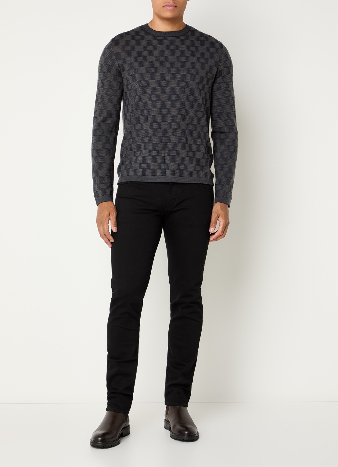 Armani Slim fit jeans met gekleurde wassing - voorkant 5 zwart